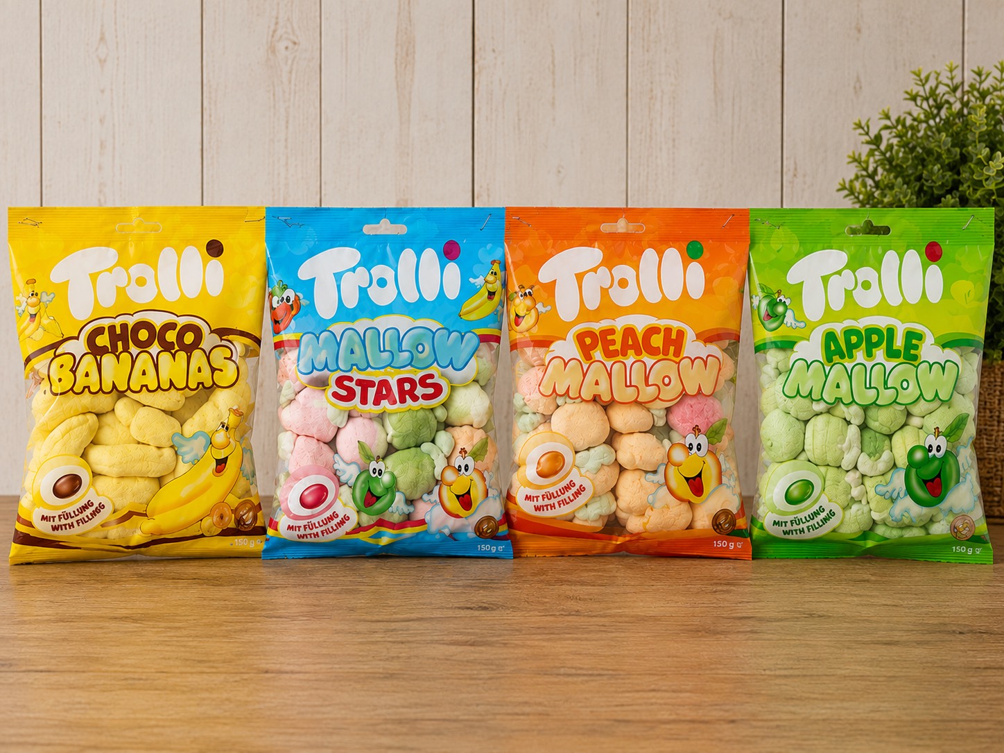 مارشمالو Trolli با مغز کرمی – 4 طعم (150 گرم)