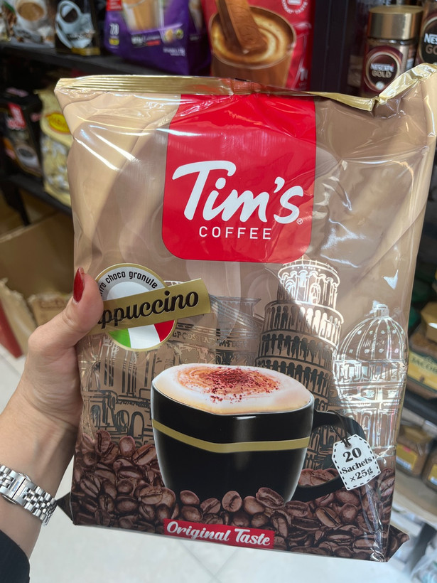 کاپوچینو فوری تیمز Tim’s Coffee با گرانول شکلات – ۲۰ ساشه