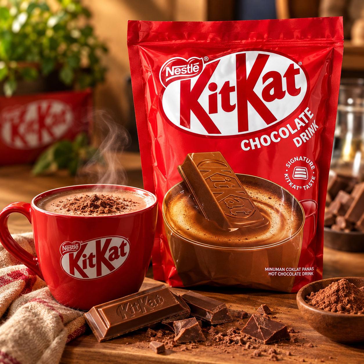 پودر هات چاکلت KitKat Chocolate Drink(بسته 10 عددی)330 گرم