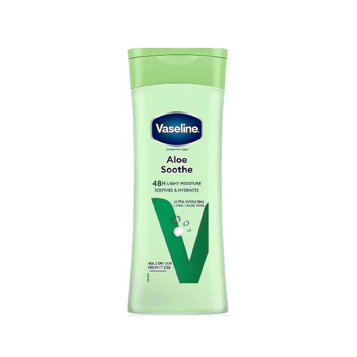 لوسیون بدن وازلین مدل Aloe Soothe مناسب برای پوست خشک (بدون آب) 200 میلی لیتر