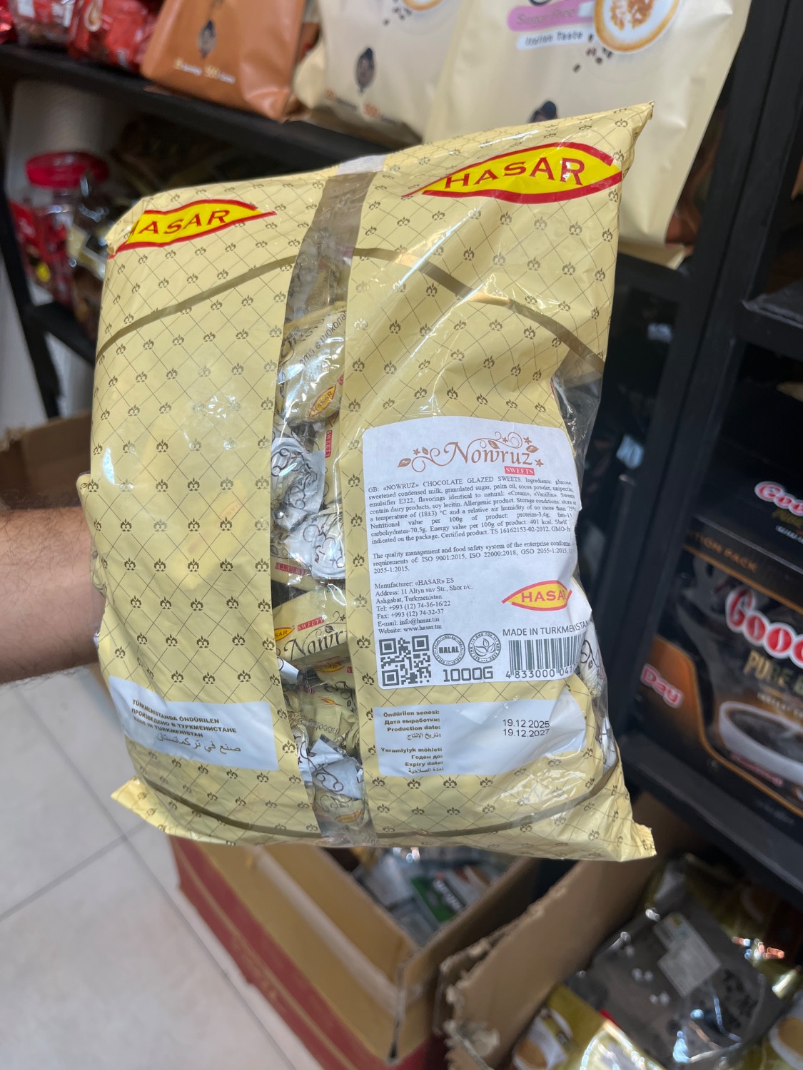 شکلات مغزدار روکشدار HASAR وزن 1 کیلو