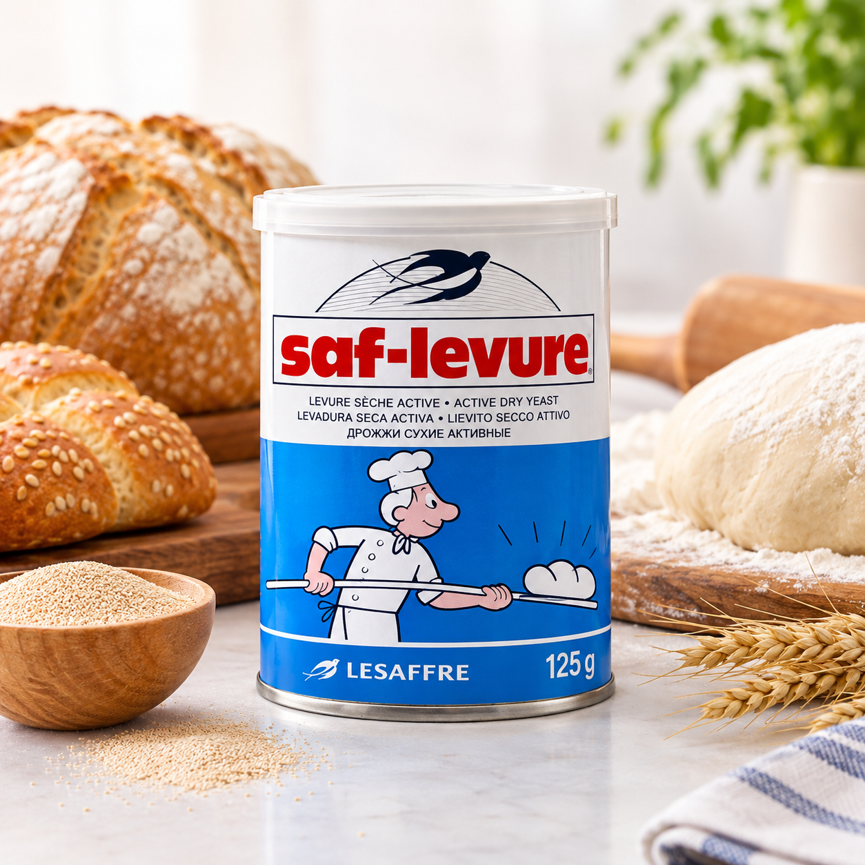 خمیرمایه خشک فوری Saf-Levure سف‌لوور Lesaffre – وزن ۱۲۵ گرم