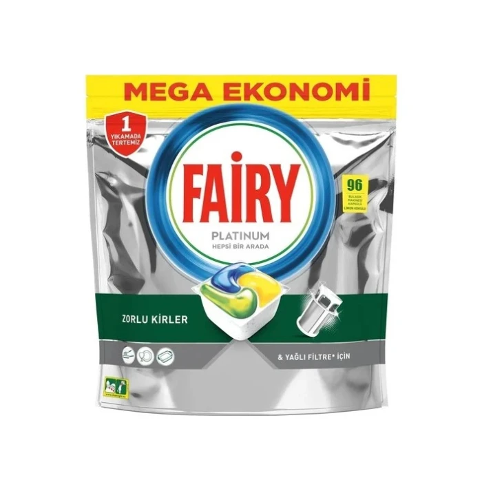 قرص ماشین ظرفشویی فیری مدل (MEGA EKONOMI) Platinum بسته 96 عددی