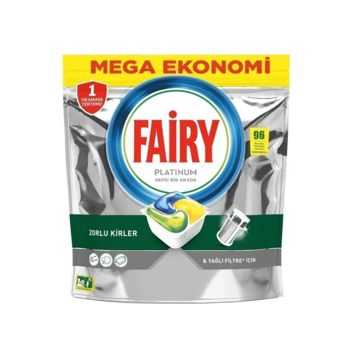 قرص ماشین ظرفشویی فیری مدل (MEGA EKONOMI) Platinum بسته 96 عددی