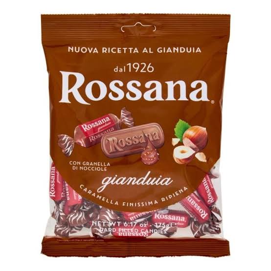 آبنبات مغزدار شکلاتی و فندقی روسانا Rossana Gianduia – 175 گرم
