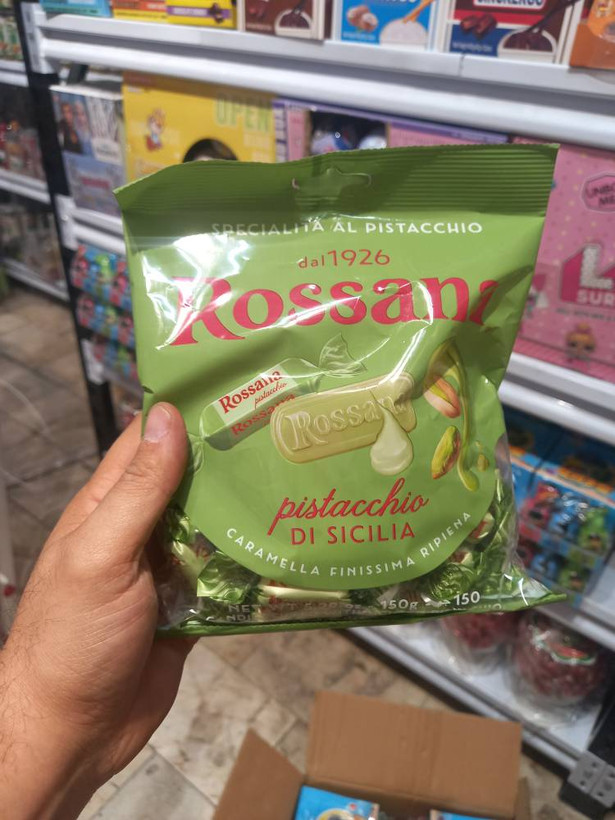 آبنبات مغزدار پستهای روسانا Rossana Pistacchio di Sicilia – 150 گرم